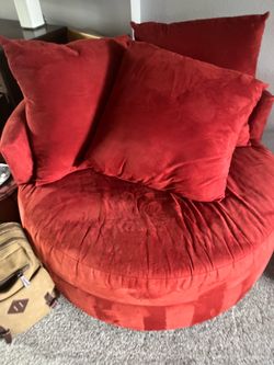 Accent red velvet chair