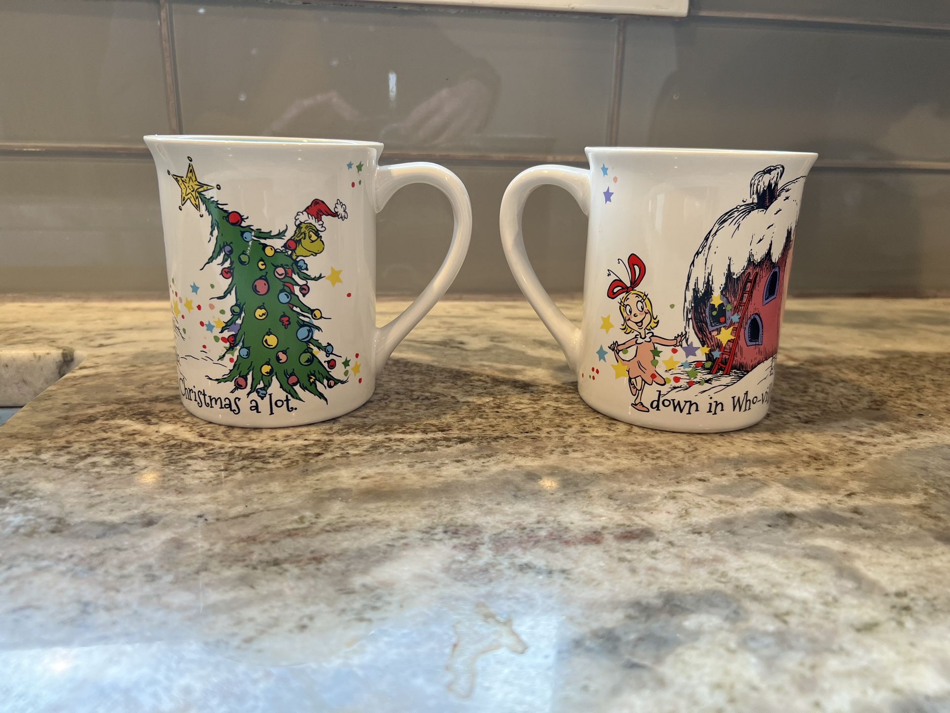 Set Of Two Department 56 Grinch Christmas Mugs