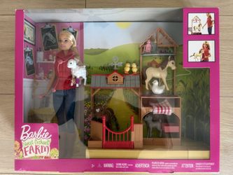 Barbie Sweet Orchard Farm Blonde Vet Playset + 7 Animals 2018 NEW