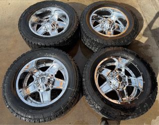 20in TIS Monster Energy Chrome Truck Wheels 8x6.5 33s CHEVY SILVERADO 2500HD DODGE RAM 2500 GMC SIERRA