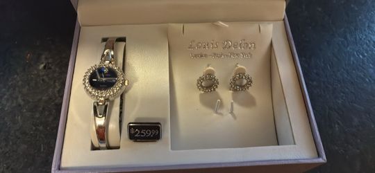 Louis Delon watch/ earrings gift set