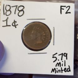 Semi Key Date 1878 Indian Head Penny Fr-02/AG3! Date Visible!