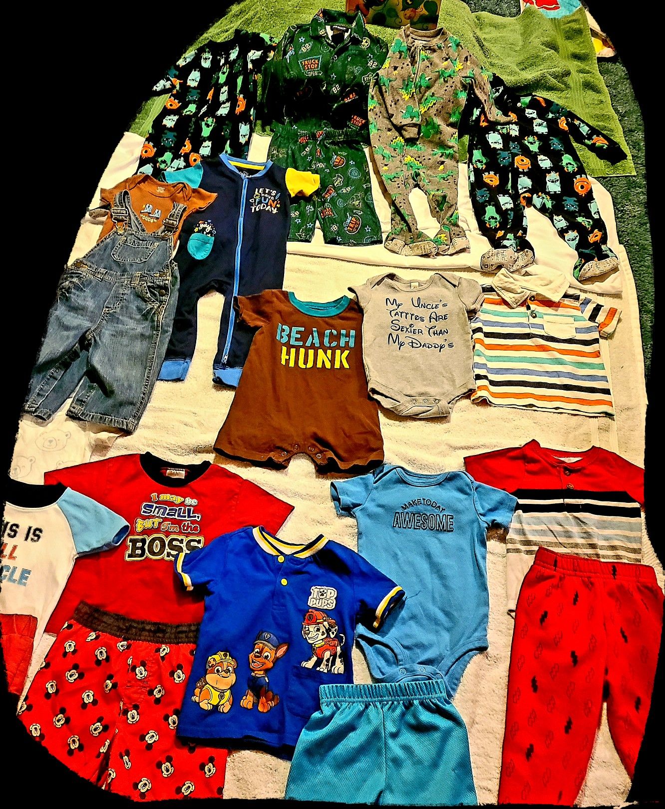 Size 6-9 months everything new or like new plus a book in last picture