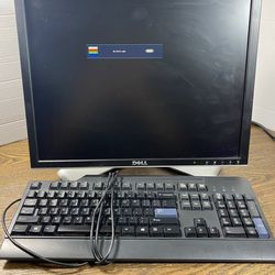 DELL 2007FPb 20" LCD Monitor DVI VGA Adjustable Stand + Lenovo Keyboard KU-0225