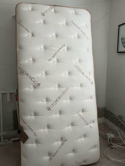 SAATVA XL twin Mattress with box spring and frame