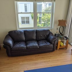 Leather Couch, Loveseat, And Chair
