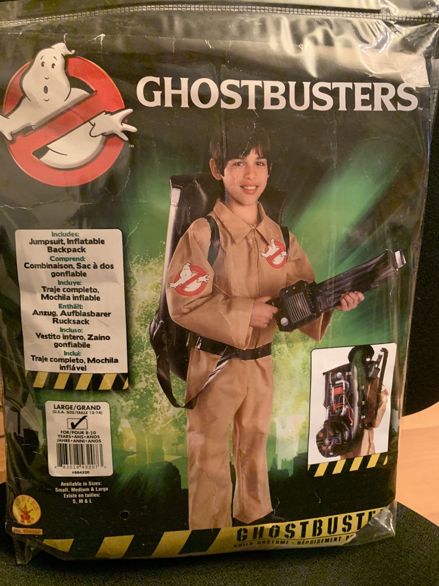 Kids Ghostbusters Costume Size Large 12-14