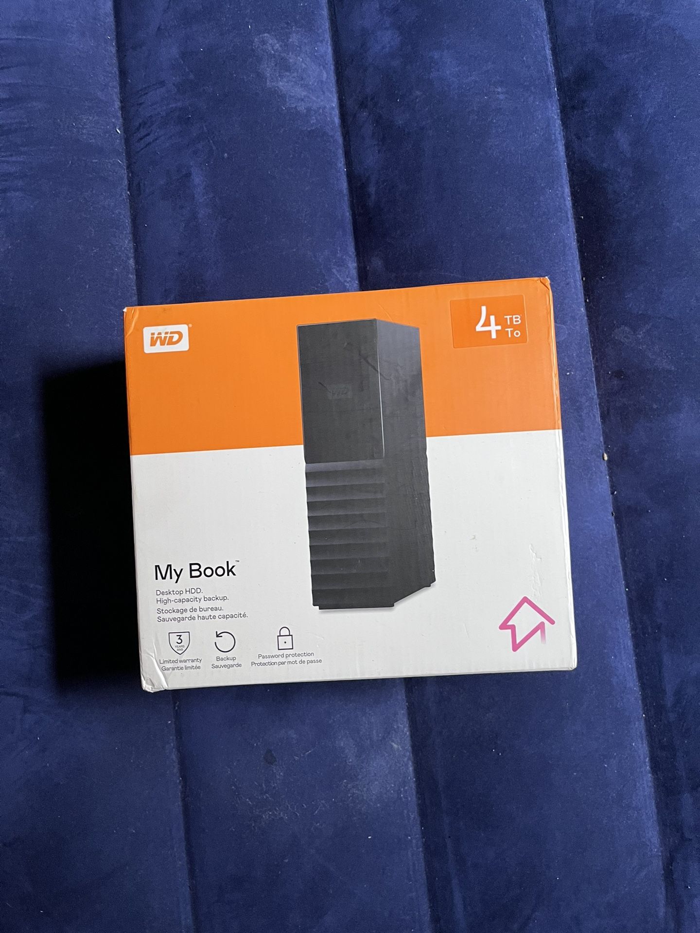 Western Digital 4TB My Book Desktop External Hard Drive, USB 3.0, External HDD with Password Protection and Backup Software - WDBBGB0040HBK-NESN
