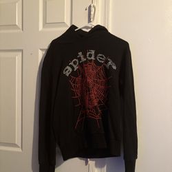Spider Hoodie Red And Black Size Small