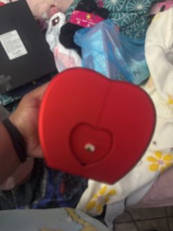 Red Heart-Shaped Box with Latch
