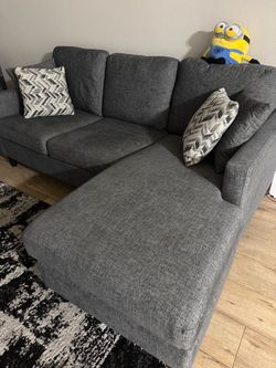 Living Spaces Sofa/Chaise Grey