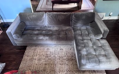 Article Sven sectional - grey velvet