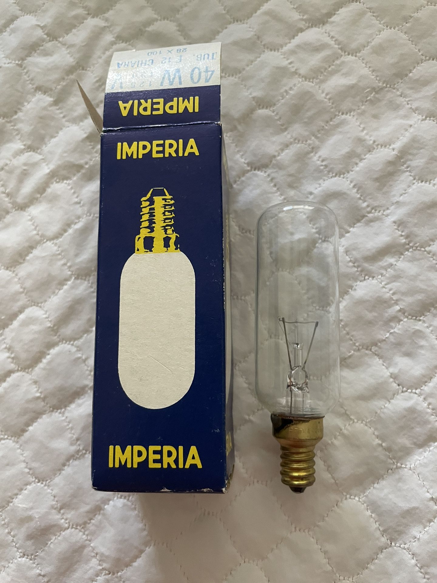 IMPERIA Lightbulb 40W 125-130v TUBE 12 CHIARA 28 X 100