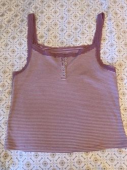 SO purple/white stripped large tank top