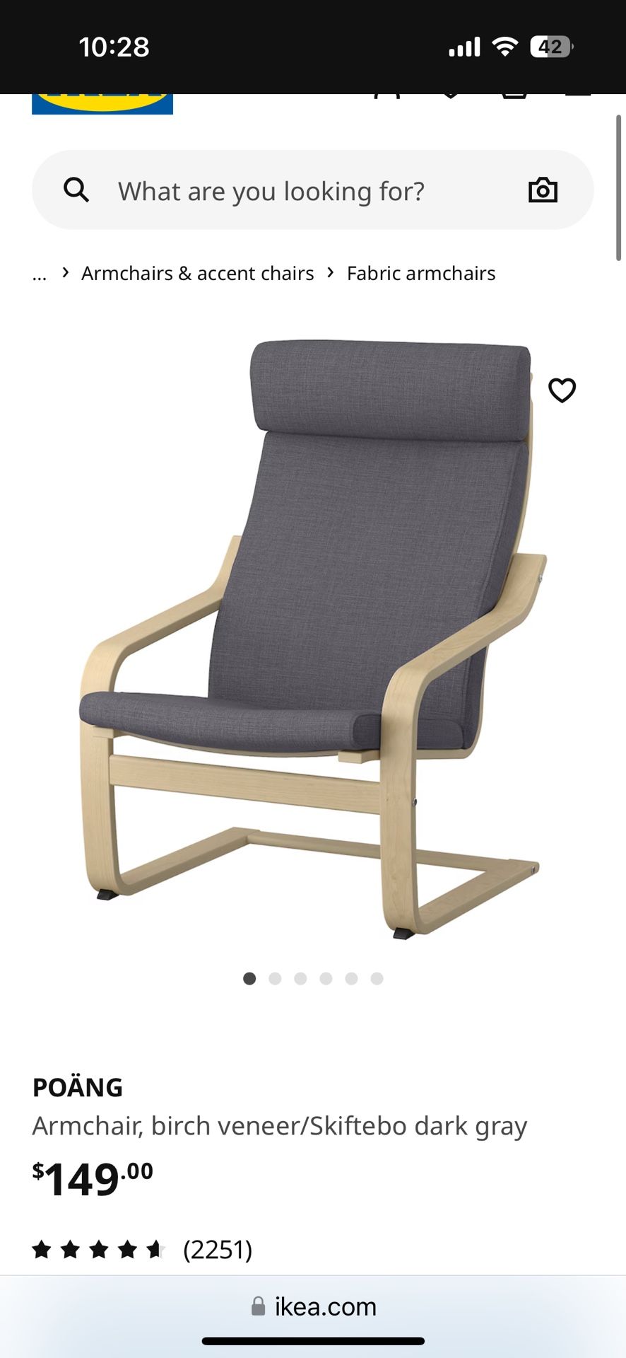 IKEA Chair With Ottoman