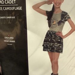 Camo Cadet Girls Costume Size 8-10