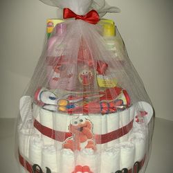 "Elmo" - Diaper Cake Giftset! 🤰👶🧷🎂🎁