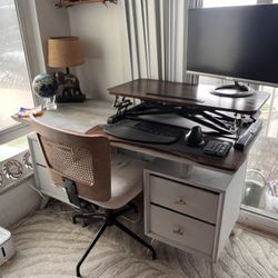 Vintage Desk With Chair And Standing Desk