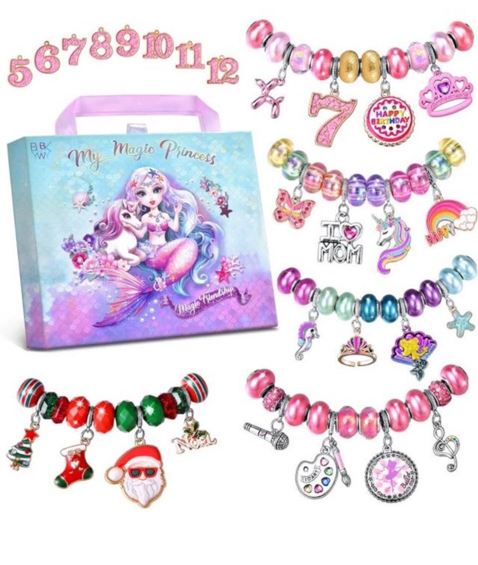 ，Bracelet Making Kit & Unicorn/Mermaid Girl Toy- ideal Crafts for Ages 8-12