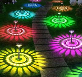 8 Pack Bright Solar Pathway Lights Outdoor Color Changing, IP67 Waterproof Solar Powered Garden Light for Walkway Yard Lawn Decorative(Multicolor&Warm