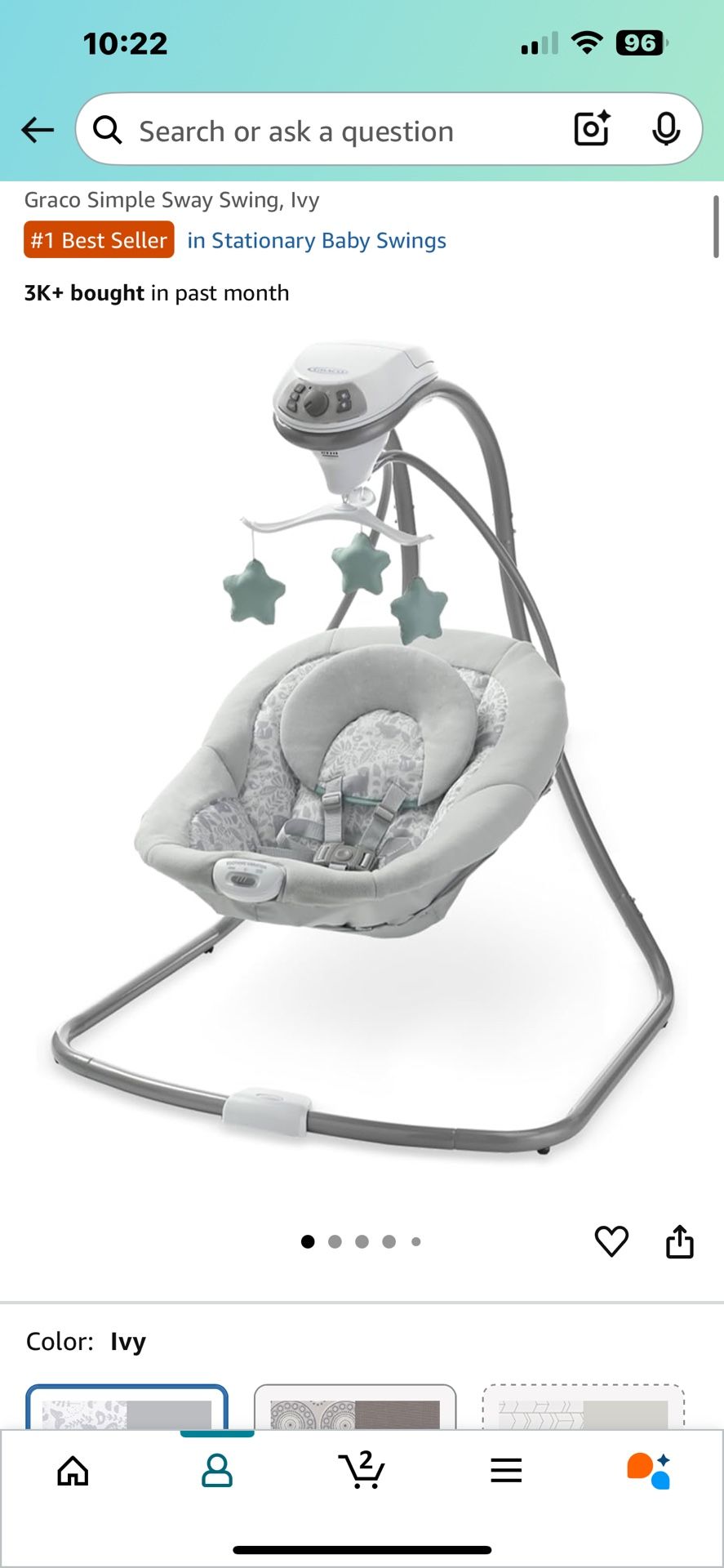 Graco Simple Sway Swing, Ivy