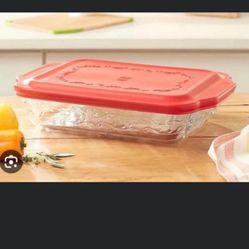 6 Qt Reflactario Con Tapa Roja De Silicon