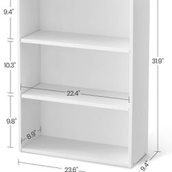 Basic White Bookshelves Set Of 2. 