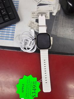 10030 Apple Watch Ultra 2 49mm Titanium with White Band 08106