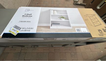 Mainstays 3-Shelf Bookcase White Finish
