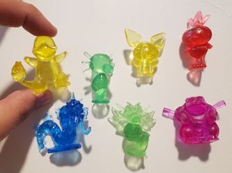 Pokemon Translucent Hard Plastic Mini Figures 