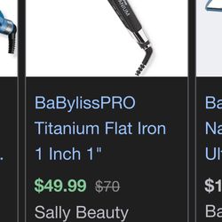 babylisspro titanium flat iron 1in