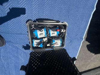 🎬 ARRI 150W Fresnel Tungsten 4-Light Kit - Inside Protective Apache 4800 Weatherproof Case 💡