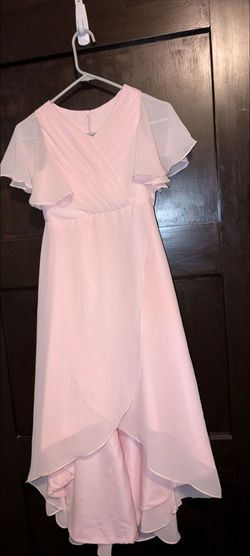 aa15) pink bridesmaid wedding dress for a preteen