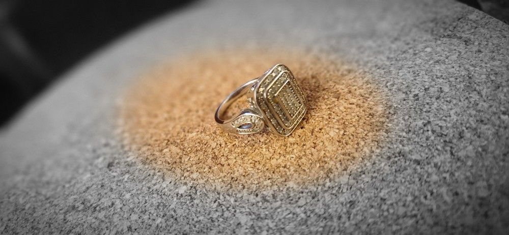 1ct. White Diamond On Sterling Silver Ring, Size 8