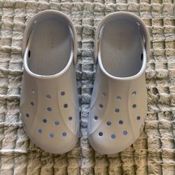 New Grey Platform Crocs 