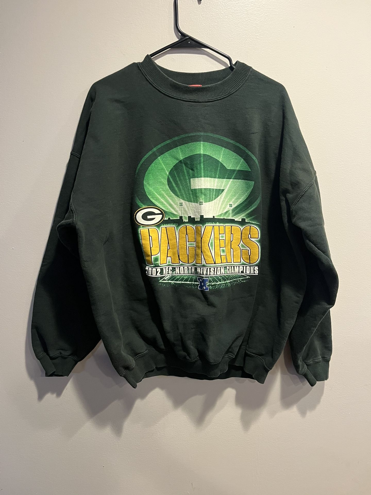 Vintage Green Bay Packers 2002 NFC North Division Champions Crewneck Sweatshirt Sz XL