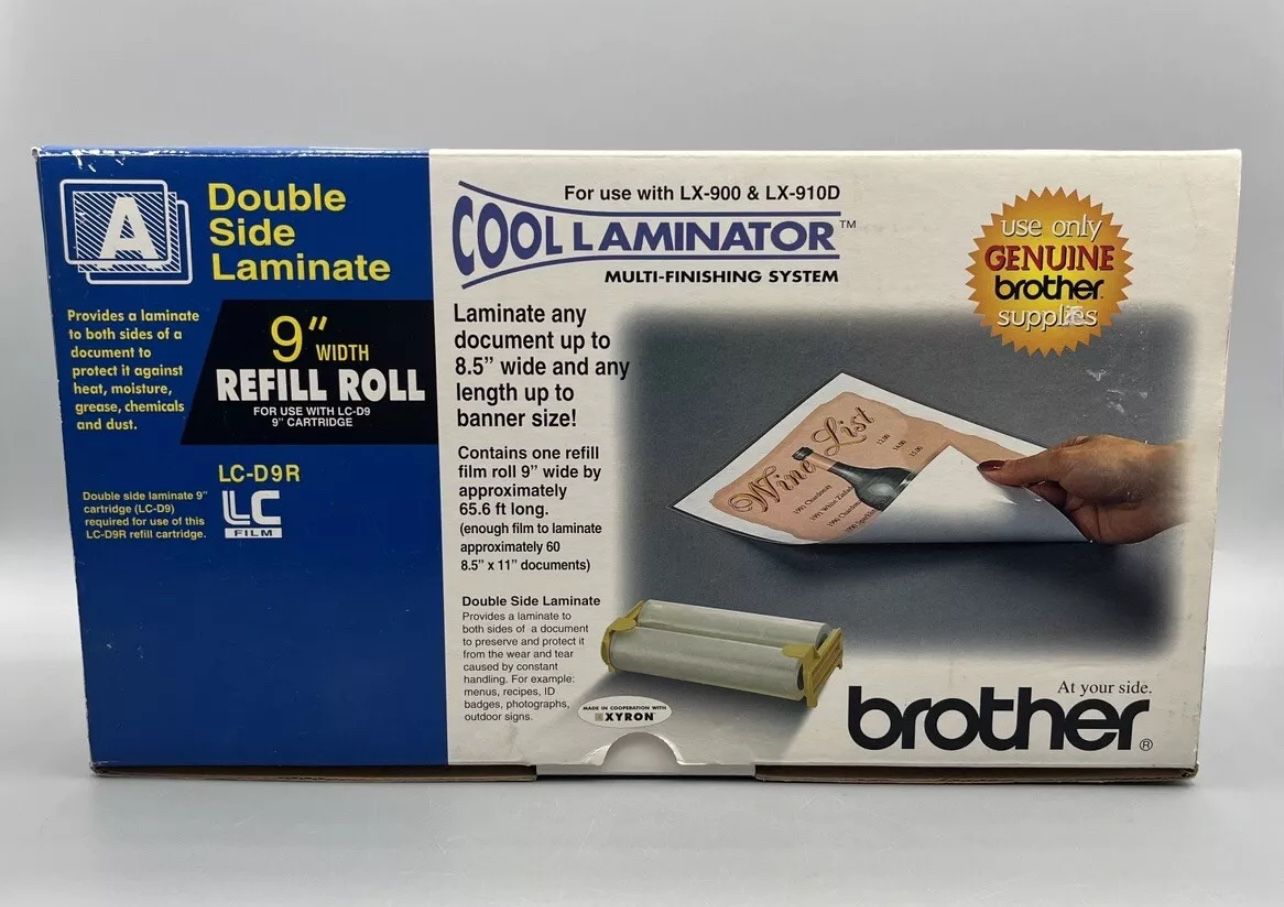 Brother LC-D9R Cold Laminator 9" Refill Roll Double Side Laminate Film