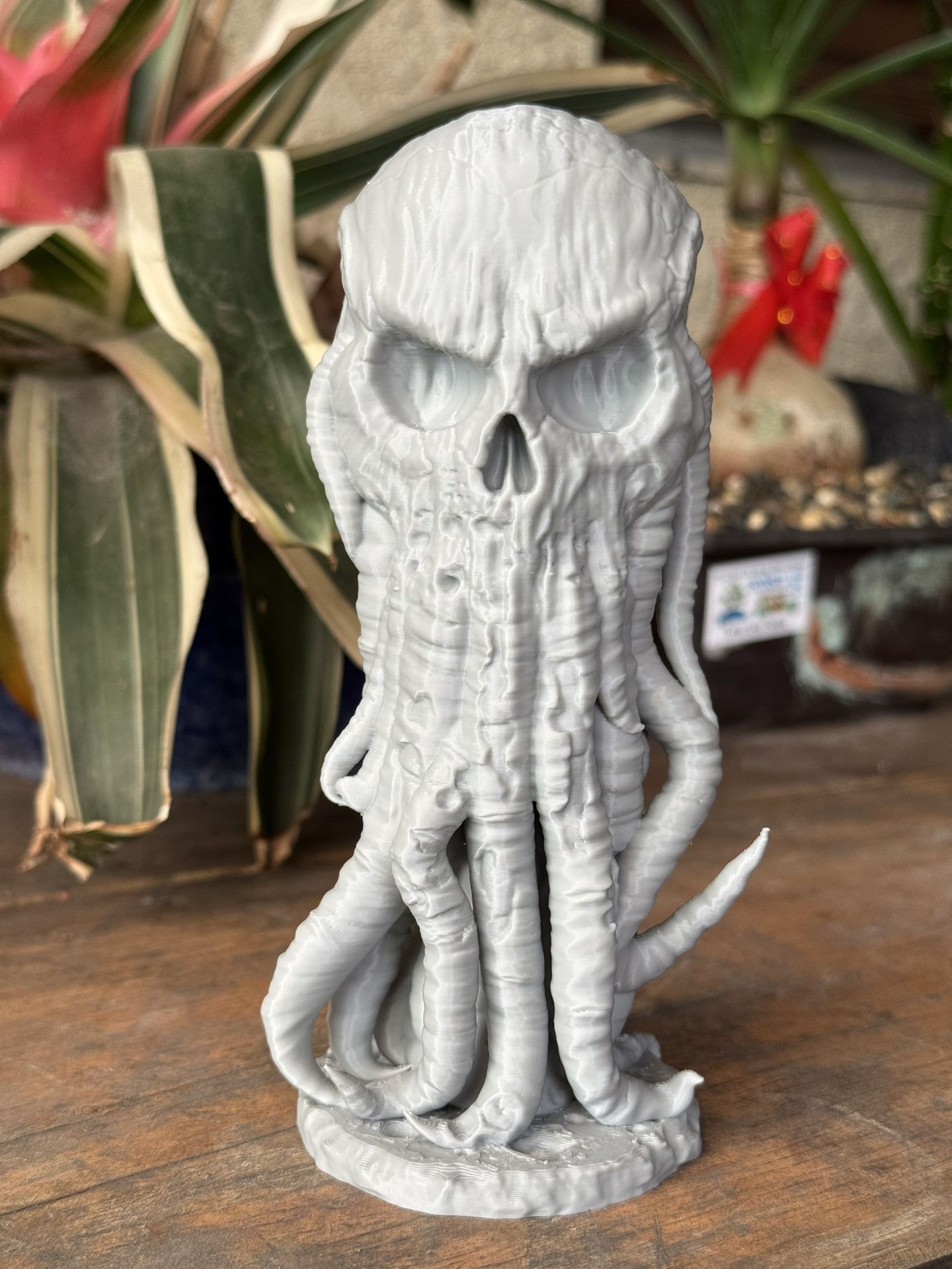 Call of Cthulhu Skull Bust 6.5” Gray 3D Printed Statue Lovecraft Horror Decor