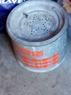 Vintage Galvanized Metal Minnow Bucket