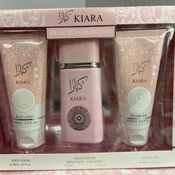 Kiara Exclusive Collection Gift Set Pink Parfum Lotion Shower Gel 3-3.4oz