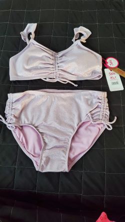 Girls Lavender and Silver Bathing Suit Size 16/18