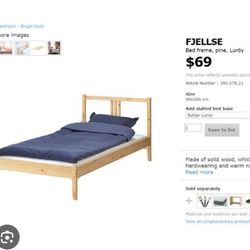 IKEA FJELLSE TWIN BED WITH 2 MATTRESSES 
