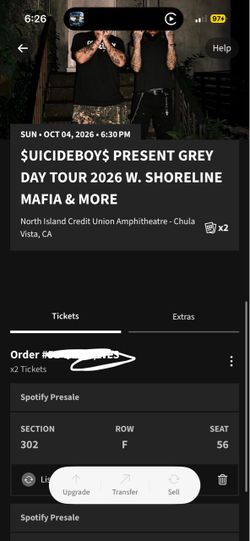2 grey day tickets