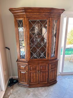Wood and glass cabinet