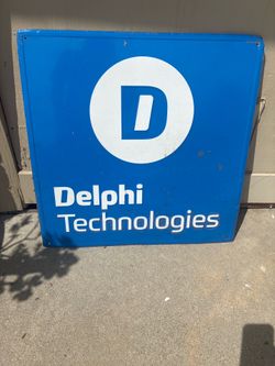 Vintage Delphi Technologies Industrial Shop/Garage Sign