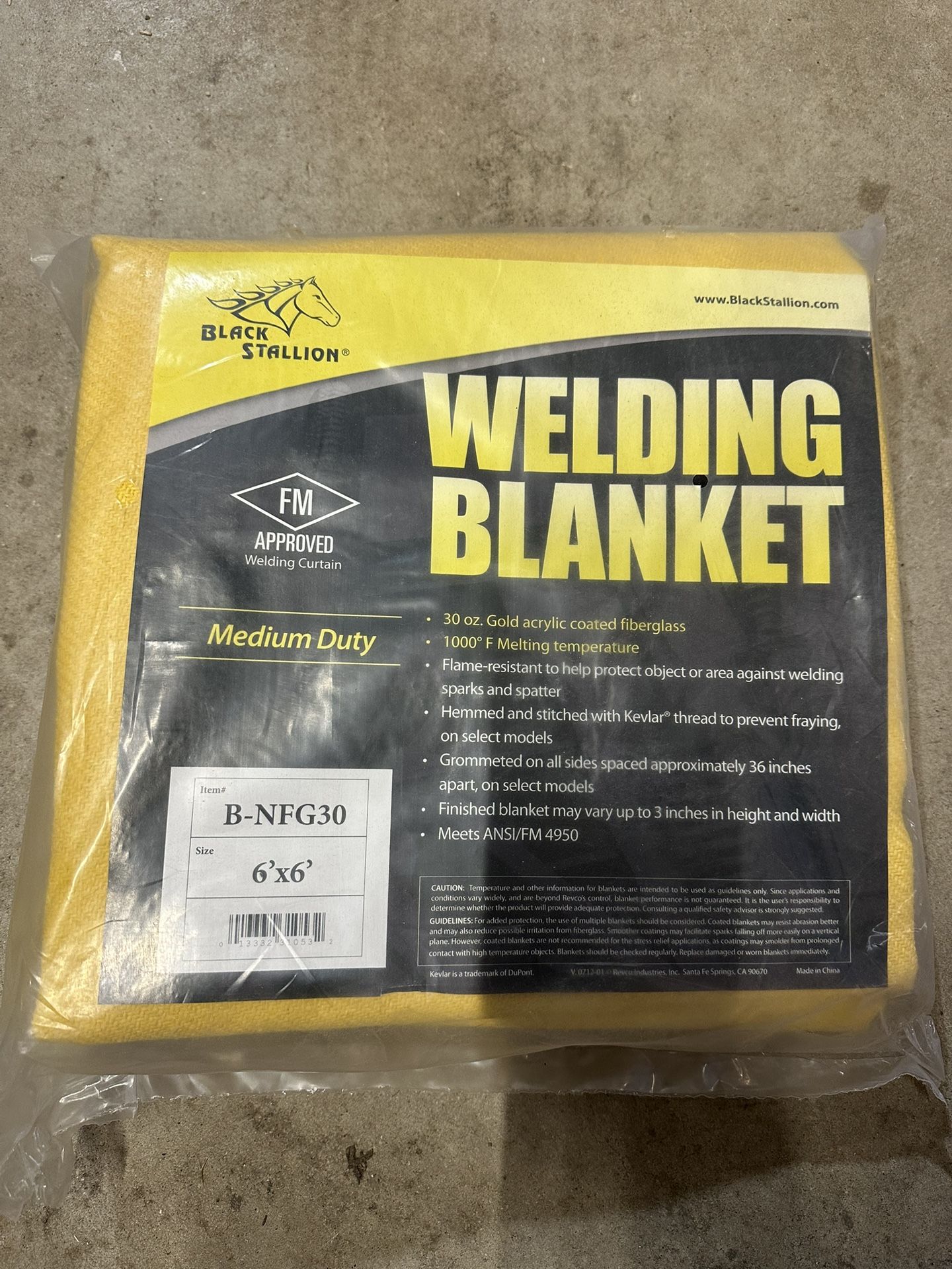Black Stallion Welding Blanket 6x6