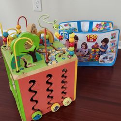 Mega blocks & solid wooden activity cube