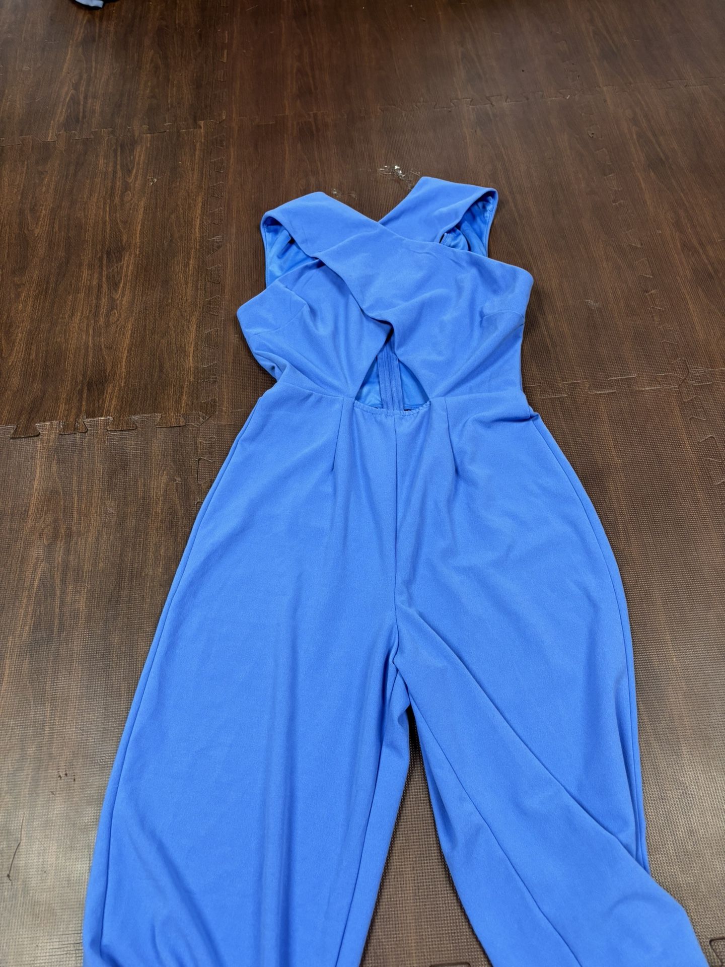 Blue Halter Jumpsuit - Size M