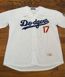 White gold blue shohei Ohtani championships jersey