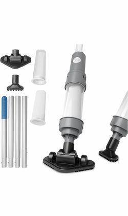 Hot Tub Vacuum, Cordless Handheld Pool Vacuum for Above Ground Pool Up to 6.6 ft Pole, 15 GPM Powerful Suction, 2 Brush Heads, 2 Filter Bags, 60 Min R